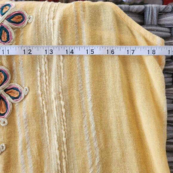 NWT Free People Tunic Top Embroidered New Romantics Yellow Large - Picture 7 of 9